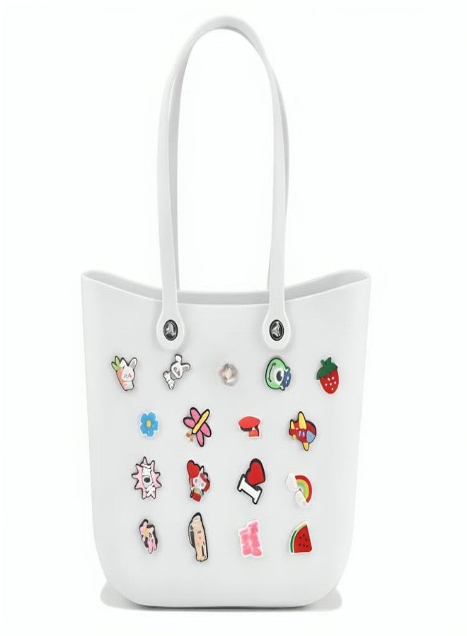 RAMNATH IMPEX Women Stylish EVA Silicone Tote Bag with Cute Charms | | Large Capacity Waterproof Lightweight Handbag | Beach Bag, Shoulder Bag, Shopping Bag, Travel Tote, Daily Use Fashion Bag for Girls & Ladies. - Image 1